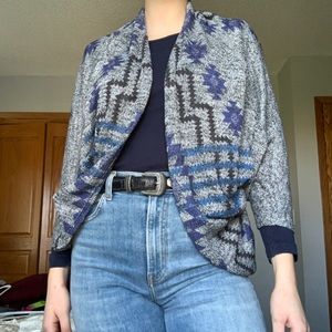 Printed knit cardigan/ shrug